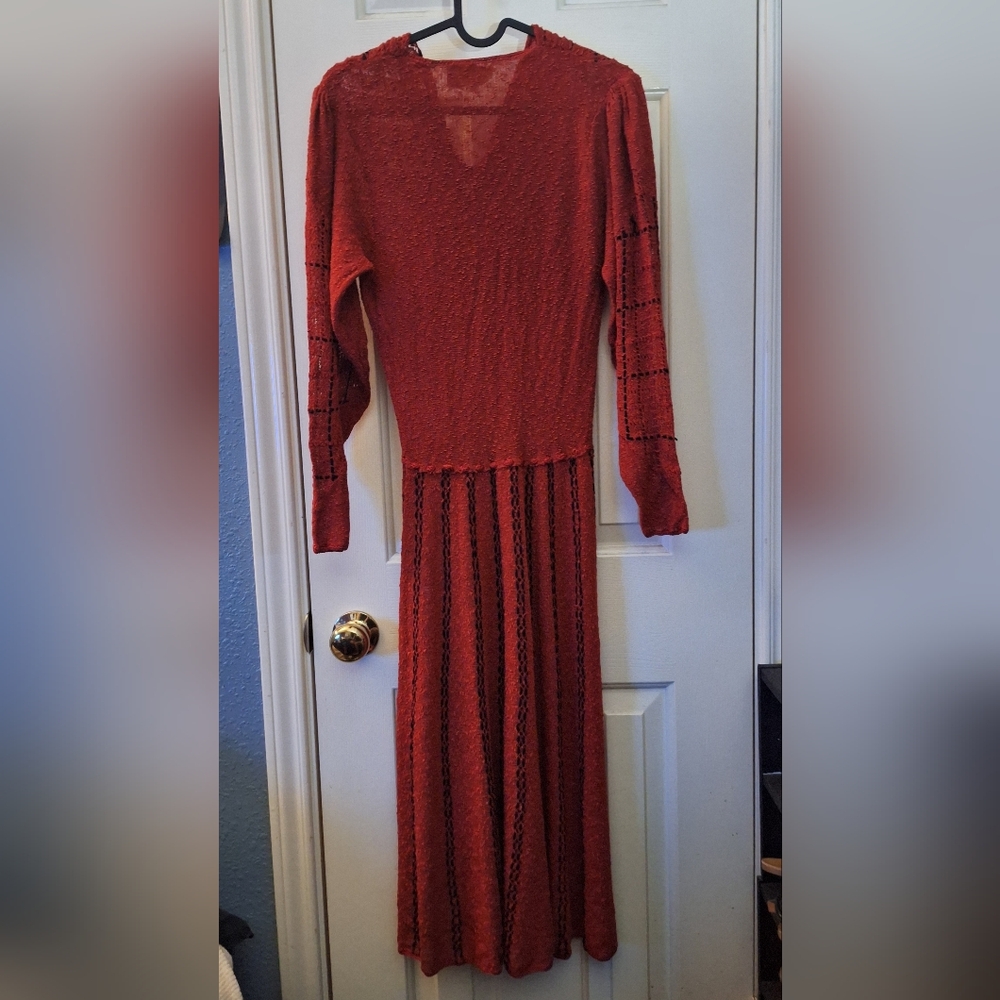 Elegant Red Knit Dress